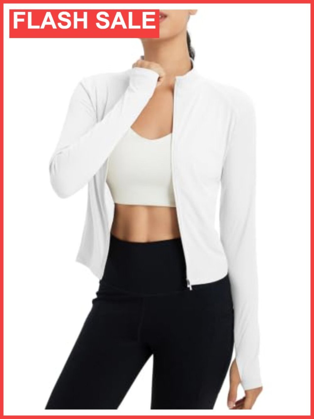 Women's UPF 50+ Sun Shirt Lightweight Crop Full Zip Athletic Jacket